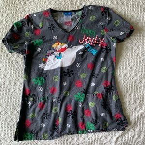 Women’s Christmas Scrub Top